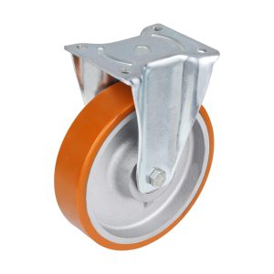 Heavy Duty Polyurethane Tyre, Cast Iron Core Fixed Castor
