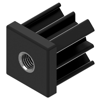 Coldene Heavy Duty Polyamide Plug Square Nickel Brass Plated Insert