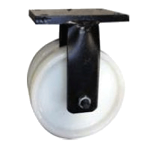 Heavy Duty Fabricated Dual Solid White Nylon Wheel Fixed Castor