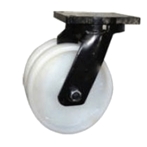 Heavy Duty Fabricated Dual Solid White Nylon Wheel Swivel Castor