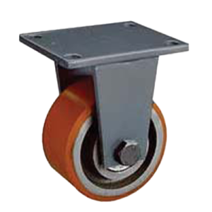 Coldene - Extra Heavy Duty Fabricated Single Wheel Castor Fixed Plate Polyurethane Tyre Cast Iron Core - CDFABFTPXXXCIPX - Product Main Image