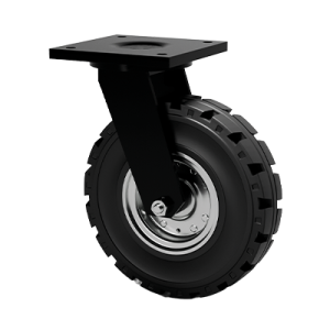 Coldene - Extra Heavy Duty Fabricated Single Wheel Castor Swivel Plate Solid Rubber Tyre Steel Core - CDFABSTPXXXSR - Product Main Image