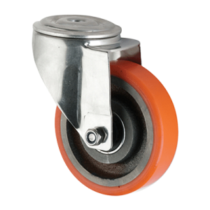 Coldene - Polyurethane Tyre Cast Iron Core Bolt Hole Castor - CDBHXXXCIP - Main Image