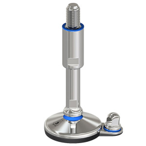 Coldene - Tekno-Hygenic Foot - Black Vulcanized Rubber Pad -100mm Single Bolt Down Base