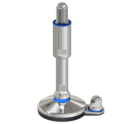 Coldene - Tekno-Hygenic Foot - Black Vulcanized Rubber Pad -100mm Single Bolt Down Base